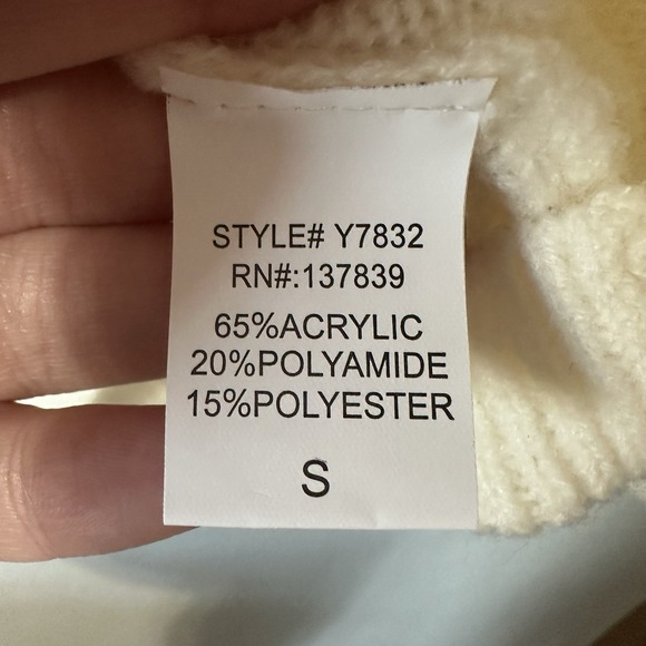 Luna Ivy Women's Size Small Ivory 3D Bows Knit Sweater Cardigan Pearl Button NWT - Picture 5 of 5